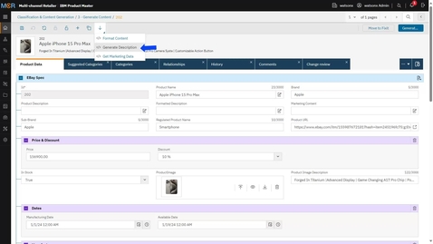 Thumbnail for entry IBM Product Master's generative AI capabilities, powered by watsonx
