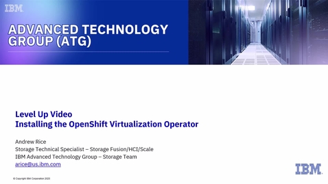 Thumbnail for Introduction to Installing Openshift Virtualization Operator Demo