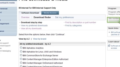 Thumbnail for Downloading Products from Passport Advantage