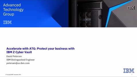 Thumbnail for entry Protect your business with IBM Z Cyber Vault - 11092023