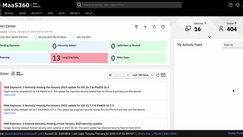 Thumbnail for MaaS360 User Risk Management, episode 3: Mobile Threat Management