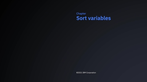 Thumbnail for SPSS Statistics Early Access Program - Sort variables