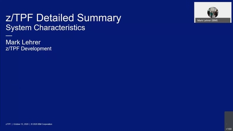 Thumbnail for entry z/TPF Internship: System Characteristics