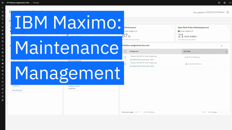 Thumbnail for IBM® Maximo: gestión de mantenimiento con tableros preestablecidos