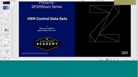 Thumbnail for entry DFSMShsm Education Series-HSM Control Data Sets