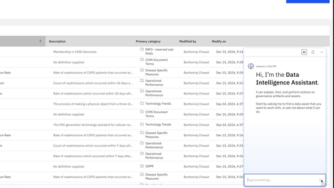Thumbnail for Data Intelligence Assistant within IBM watsonx.data intelligence