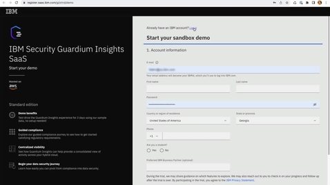 Thumbnail for entry Set up a Guardium Insights SaaS sandbox demo