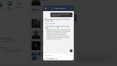 Thumbnail for IBM watsonx Assistant - Conversational Search