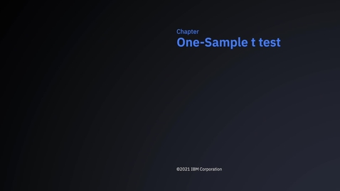 Thumbnail for entry SPSS Statistics Early Access Program - One-Samples t test