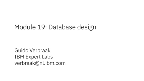 Thumbnail for Module 19: Database design