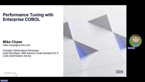 Thumbnail for Enterprise COBOL for z/OS Performance Tuning Webinar