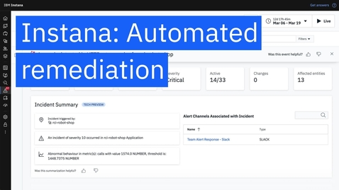 Thumbnail for entry Instana:Automated remediation