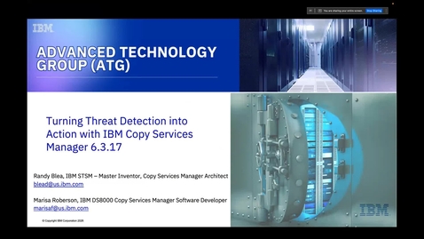 Thumbnail for Turning Threat Detection into Action with IBM Copy Services Manager 6.3.17 - Accelerate with ATG
