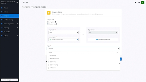 Thumbnail for entry IBM Storage Protect for Cloud Salesforce demo