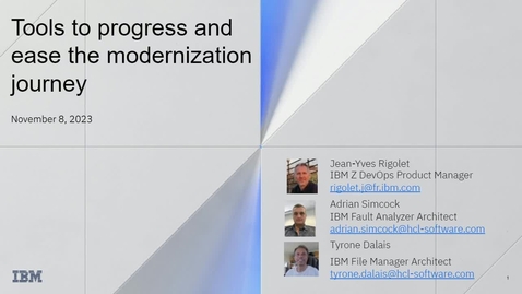 Thumbnail for Tools to progress and ease the modernization journey