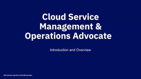 Thumbnail for CSMO Advocate introduction and overview