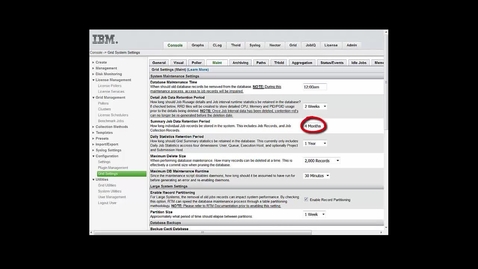 Thumbnail for entry IBM Spectrum LSF RTM: Configuring DB maintenance