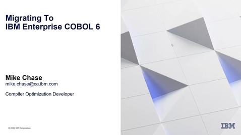 Thumbnail for Migrating to Enterprise COBOL for z/OS 6 Webinar