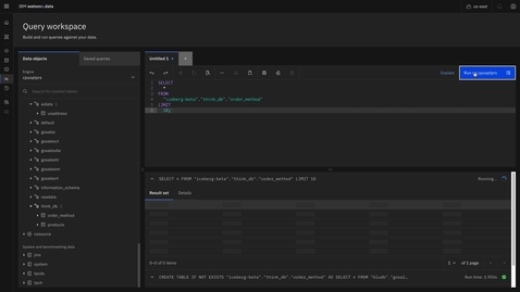 Thumbnail for watsonx.data demo: fit-for-purpose query engines