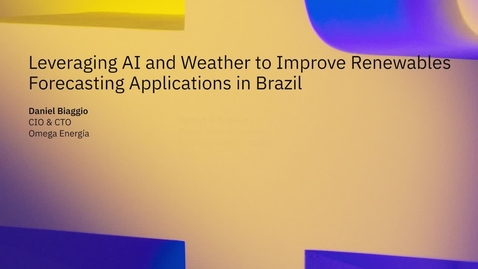 Thumbnail for entry Leveraging AI and weather to improve renewables forecasting applications in Brazil