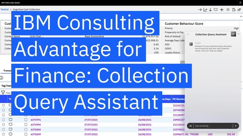 Thumbnail for IBM Consulting Advantage for Finance: Collection query assistant