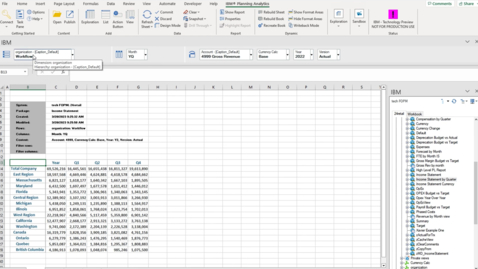 Thumbnail for IBM Planning Analytics for Excel - Drag and drop feature