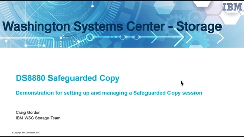 Thumbnail for Safeguarded Copy Demo