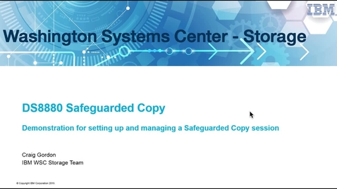 Thumbnail for entry Safeguarded Copy Demo