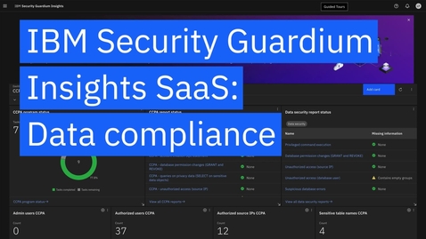 Thumbnail for IBM Guardium Insights SaaS: Data compliance
