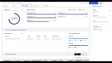 Thumbnail for IBM watsonx.data intelligence Data Quality Demo