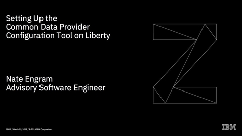 Thumbnail for Setting up the Common Data Provider configuration tool on Liberty
