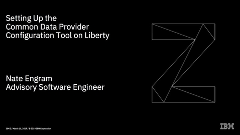 Thumbnail for entry Setting up the Common Data Provider configuration tool on Liberty