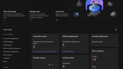 Thumbnail for entry Cloud Pak for AIOps Product Tour: Explore dashboard