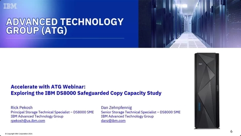 Thumbnail for Exploring the IBM DS8 Safeguarded Copy Capacity Study -  04042024