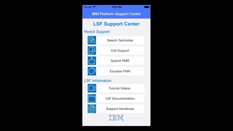 Thumbnail for IBM Spectrum LSF Support Center mobile app