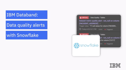 Thumbnail for Demo: Snowflake data observability and data quality alerts with Databand