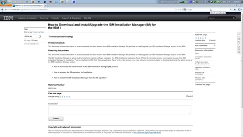 Thumbnail for entry How to Download and Install_Upgrade the IBM Installation Manager (IM) for the IBM i