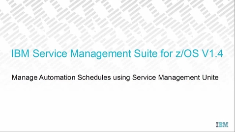 Thumbnail for Service Management Unite - Managing automation schedules