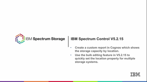 Thumbnail for Editing resource locations in bulk and using Cognos BI to report on capacity by location