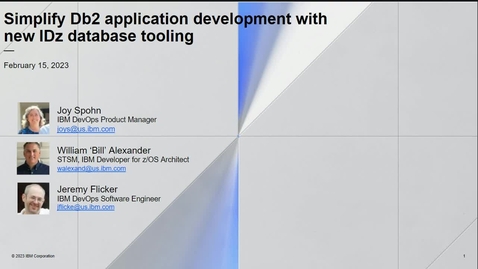 Thumbnail for entry Simplify Db2 application development with new IDz Database Tooling!