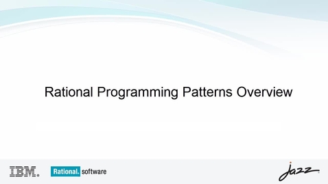 Thumbnail for Rational Programming Patterns Tour