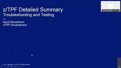 Thumbnail for entry z/TPF Internship: Troubleshooting and Testing