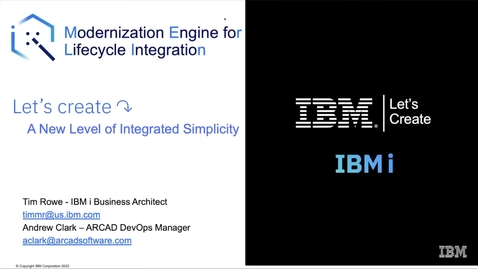 Thumbnail for entry IBM i Modernization Engine for Lifecycle Integration Demo