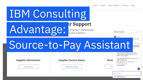 Thumbnail for IBM Consulting Advantage for Finance: Source to pay assistant