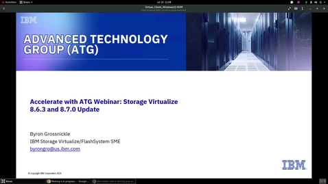 Thumbnail for Get Up To Speed on IBM Storage Virtualize 8.6.3 &amp; 8.7 - Latest Features and Enhancements - 07162024