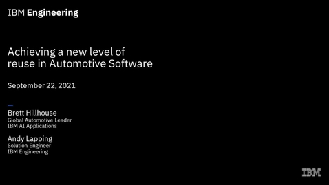 Thumbnail for Achieving a new level of reuse in automotive software