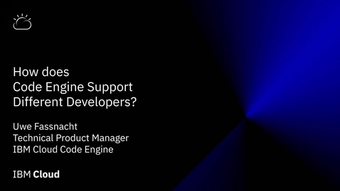 Thumbnail for entry Code Engine support different developers