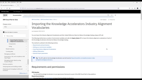 Thumbnail for entry Importing the Knowledge Accelerators Industry Alignment Vocabularies