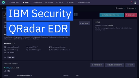 Thumbnail for entry Demo do IBM Security QRadar EDR