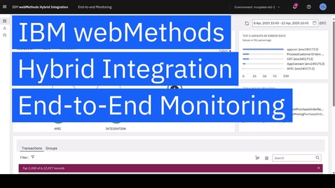 Thumbnail for IBM webMethods Hybrid Integration End-to-end monitoring